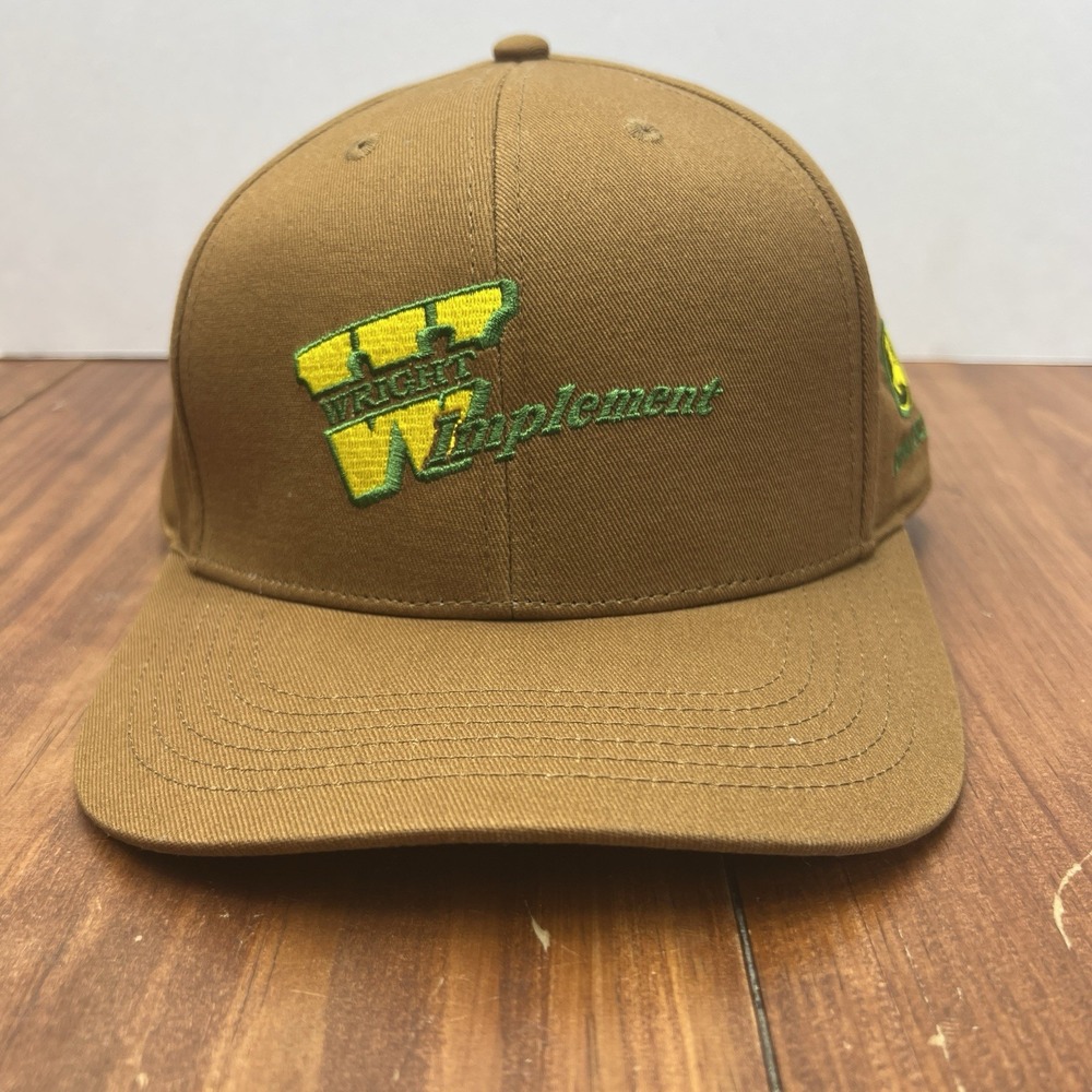 John Deere True Temper Brown Snapback Hat Cap Embroidered Tractor Farm